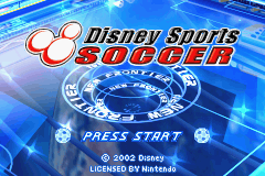 Disney Sports Soccer title screen for GameBoy Advance
